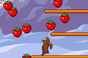 熊大吃草莓-熊大吃草莓-一大波草莓從天而降，熊大依靠它敏捷的身手，吃到更多的草莓，累積更多的分數。大家快來一起愉快地玩耍吧，這裏有好多草莓等你吃啊。          	
				左右移動跳躍